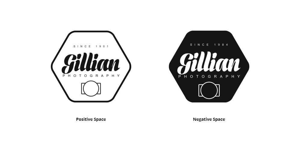 Photography logos with positive and negative space.